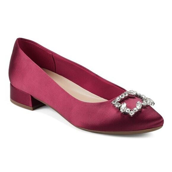 Easy Spirit Women's Carisma Satin Slip-on Dress Pumps, Dark Red Size 6.5M - Picture 1 of 4